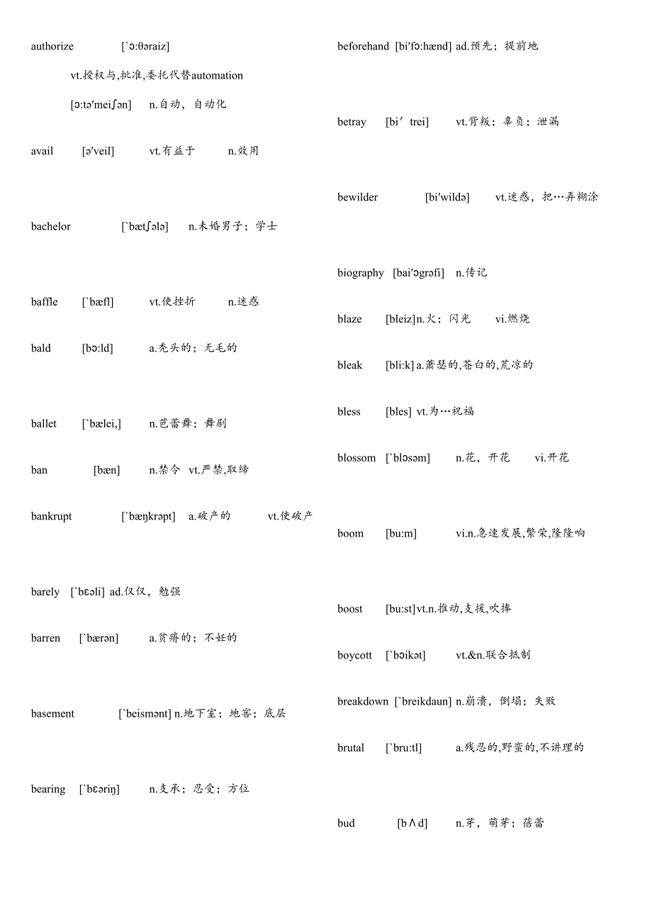 2023年6月英语六级高频核心词汇表最新更新.doc_第3页