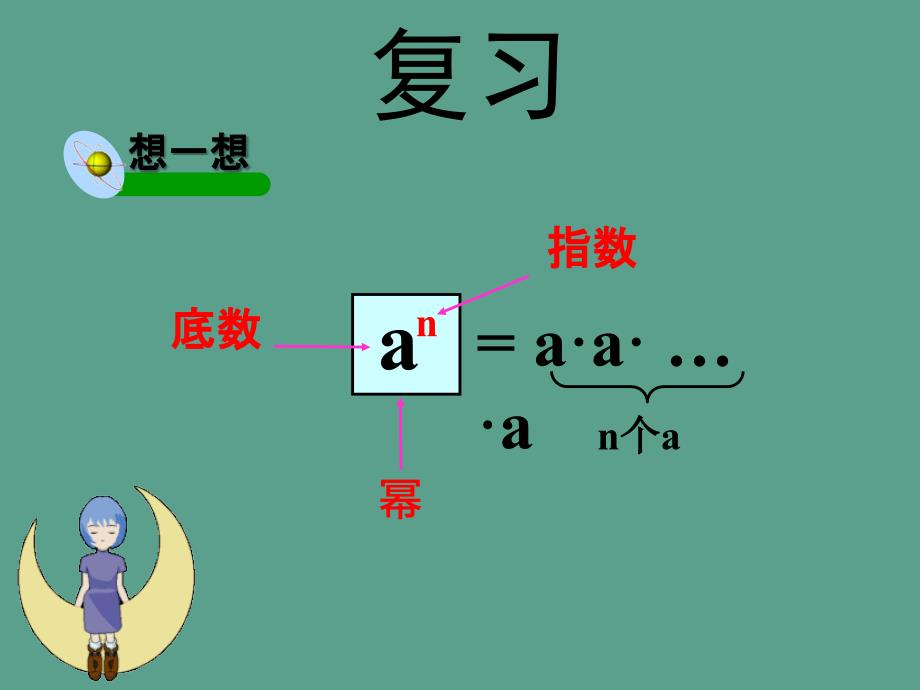 陕西省安康市石泉县池河镇八年级数学上册14.1整式的乘法14.1.1同底数幂的乘法ppt课件_第2页