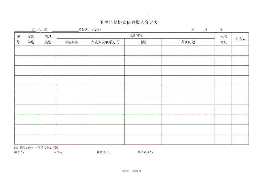 卫生监督协管信息报告登记表_第1页