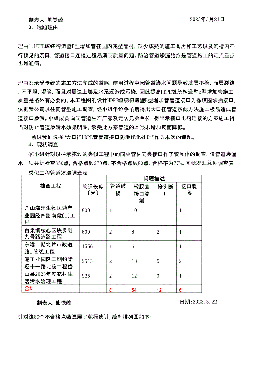 QC小组活动成果-大口径HDPE管管道接口防渗优化处理_第3页