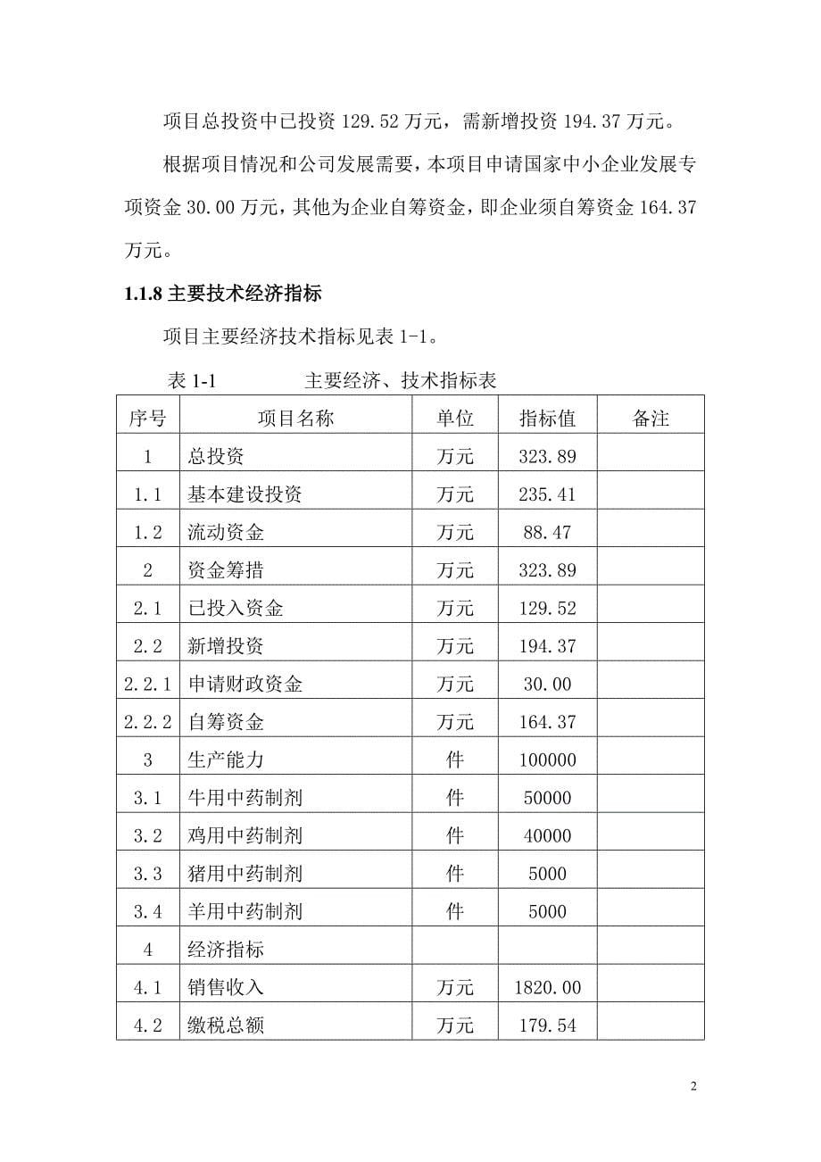 中药材兽药制剂生产线技术改造项目可行性论证报告.doc_第5页