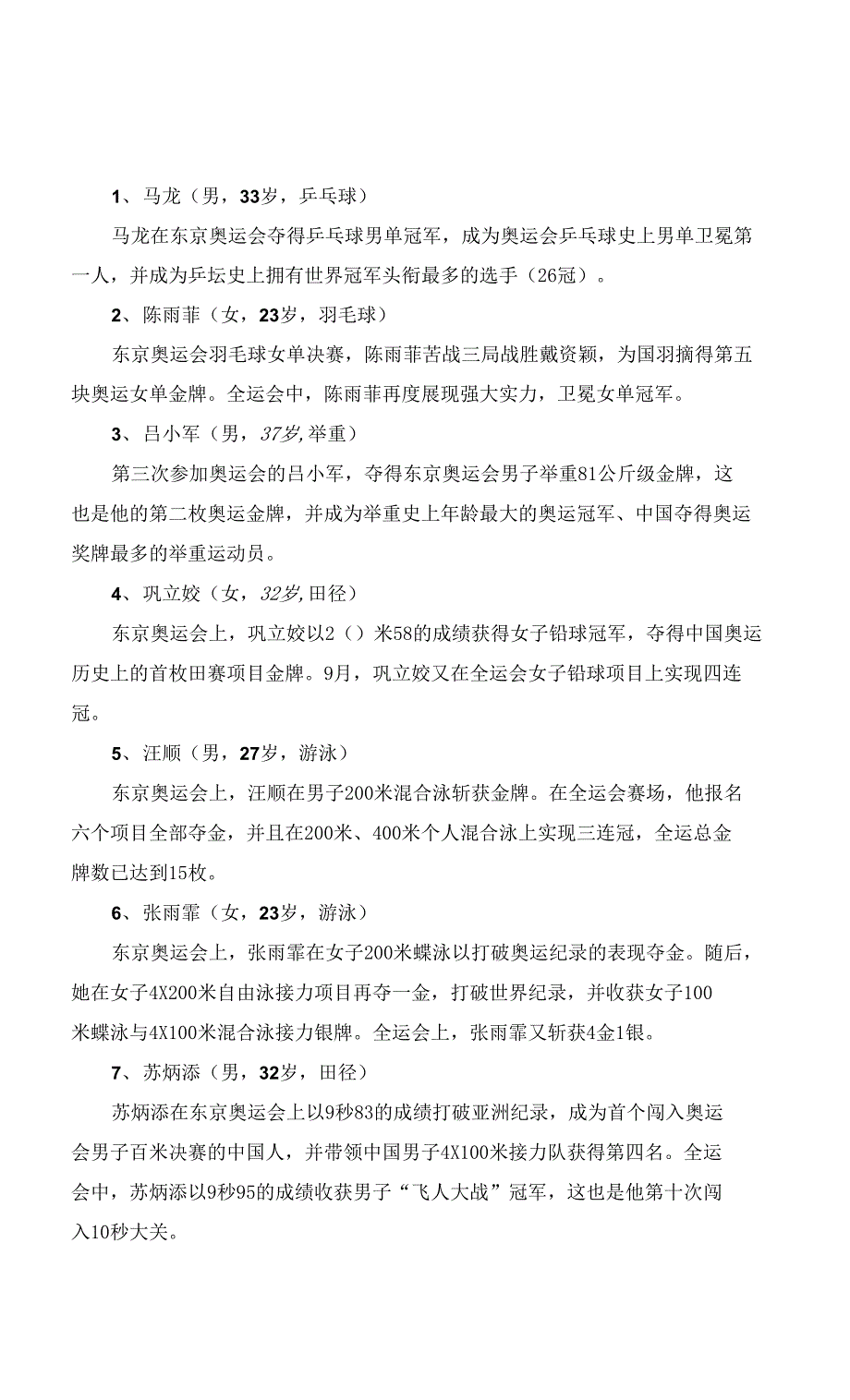 2021年中国十佳运动员、国际十佳运动员_第1页