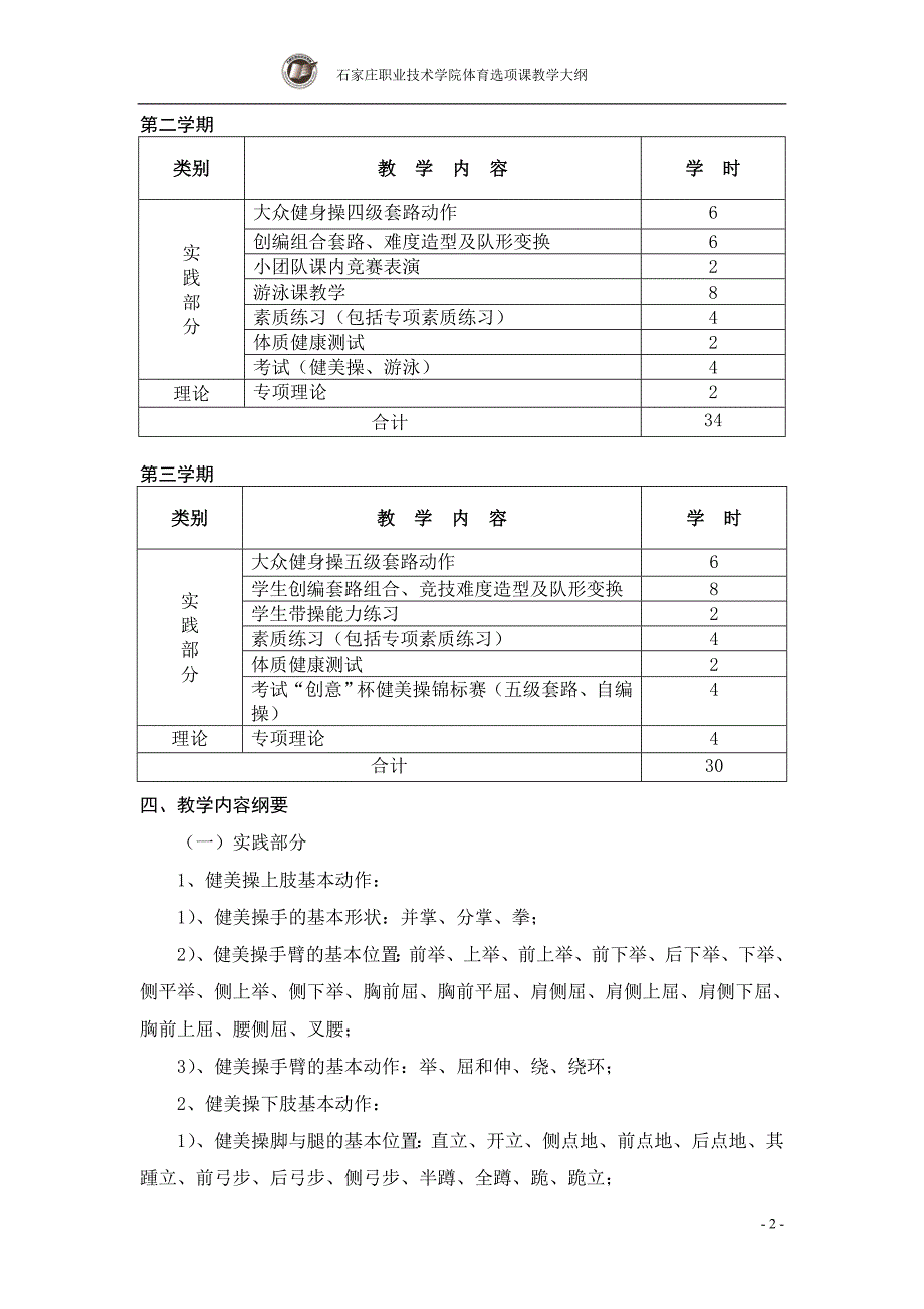 健美操选项课教学大纲.doc_第2页