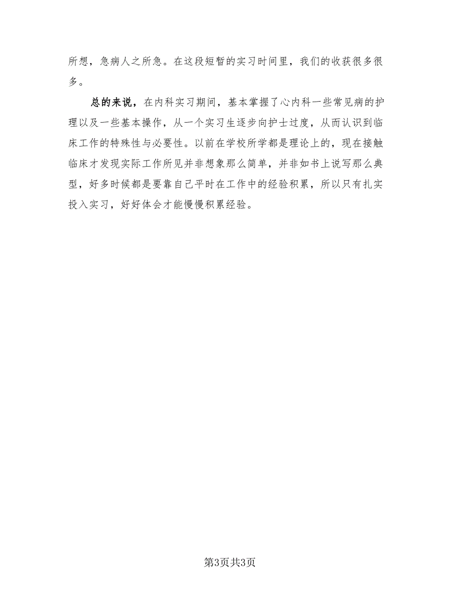 护士实习总结2023年（3篇）.doc_第3页