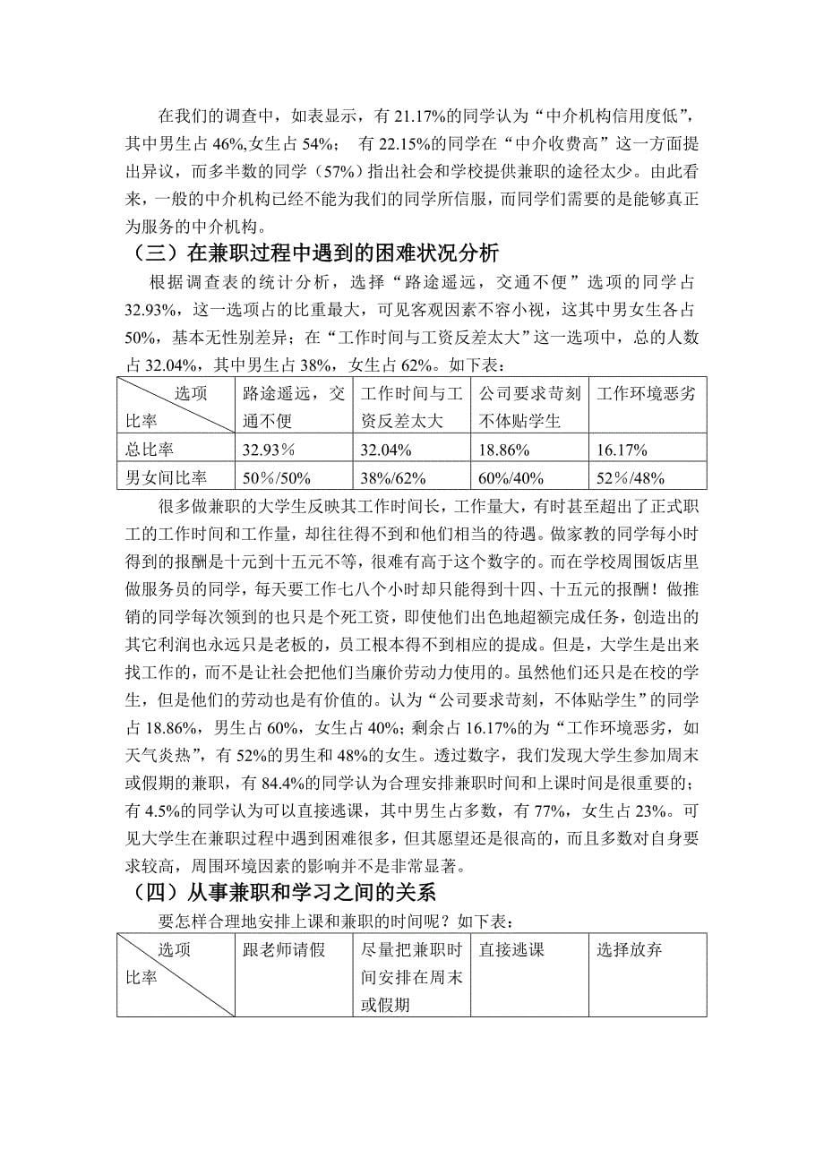 ametnre关于_大学生兼职情况的调查报告_第5页