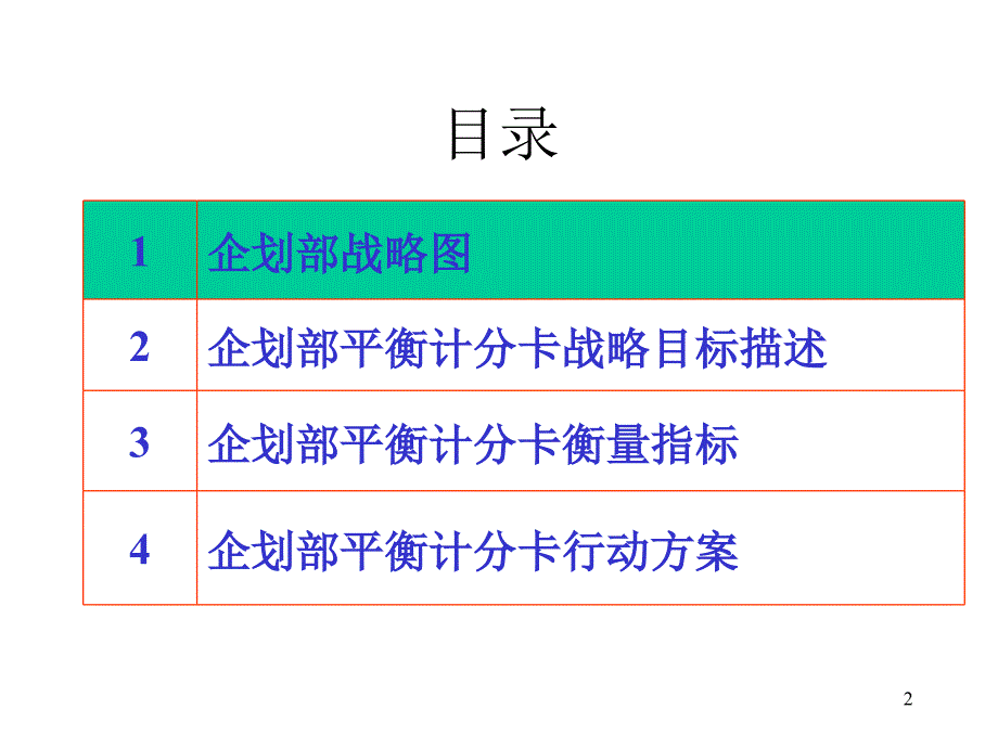 某公司企划部战略目标描述衡量指标yuhua1109_第2页