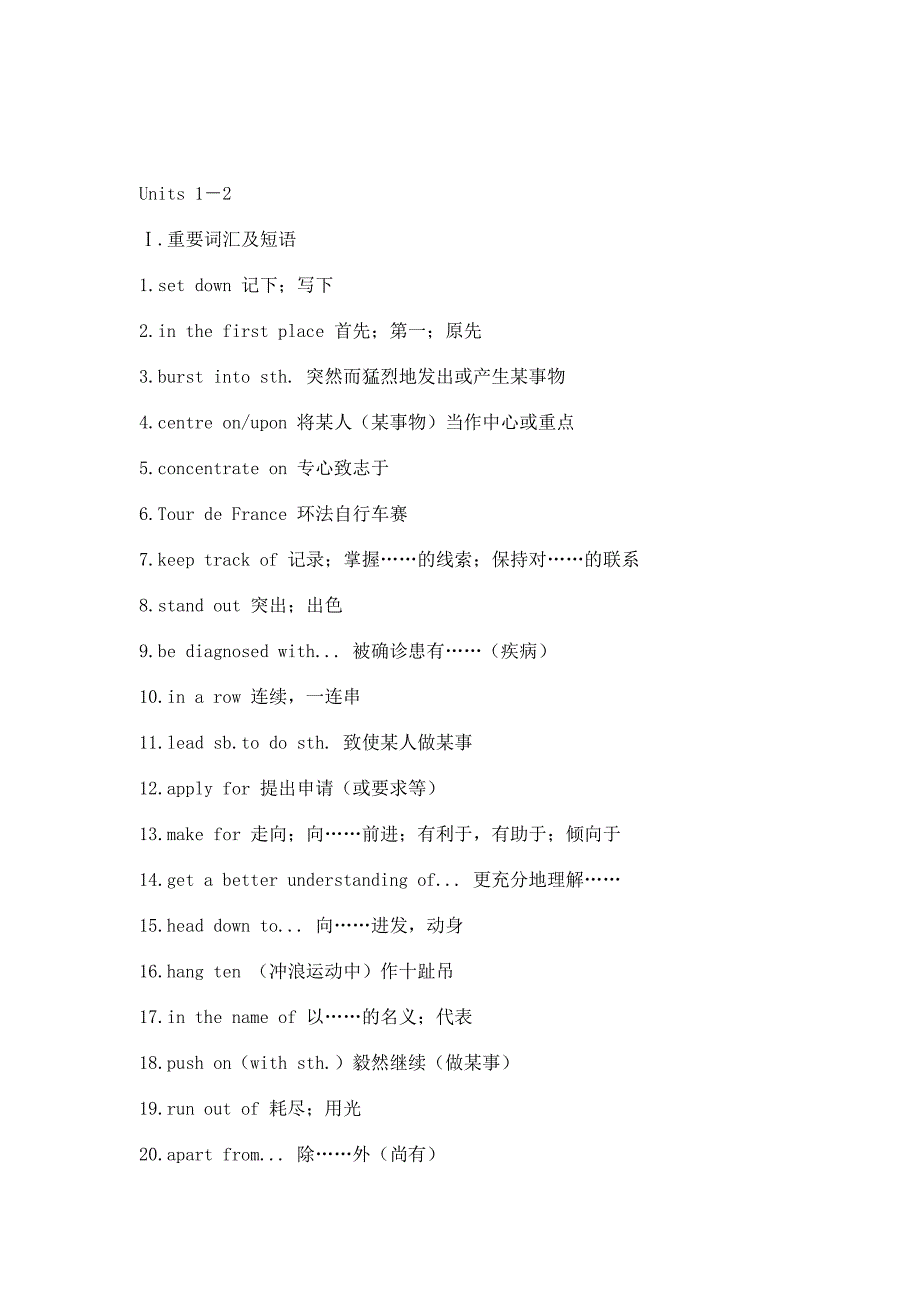 高中(英语)必修1-5册词组&amp;amp#183;句子全集_第1页