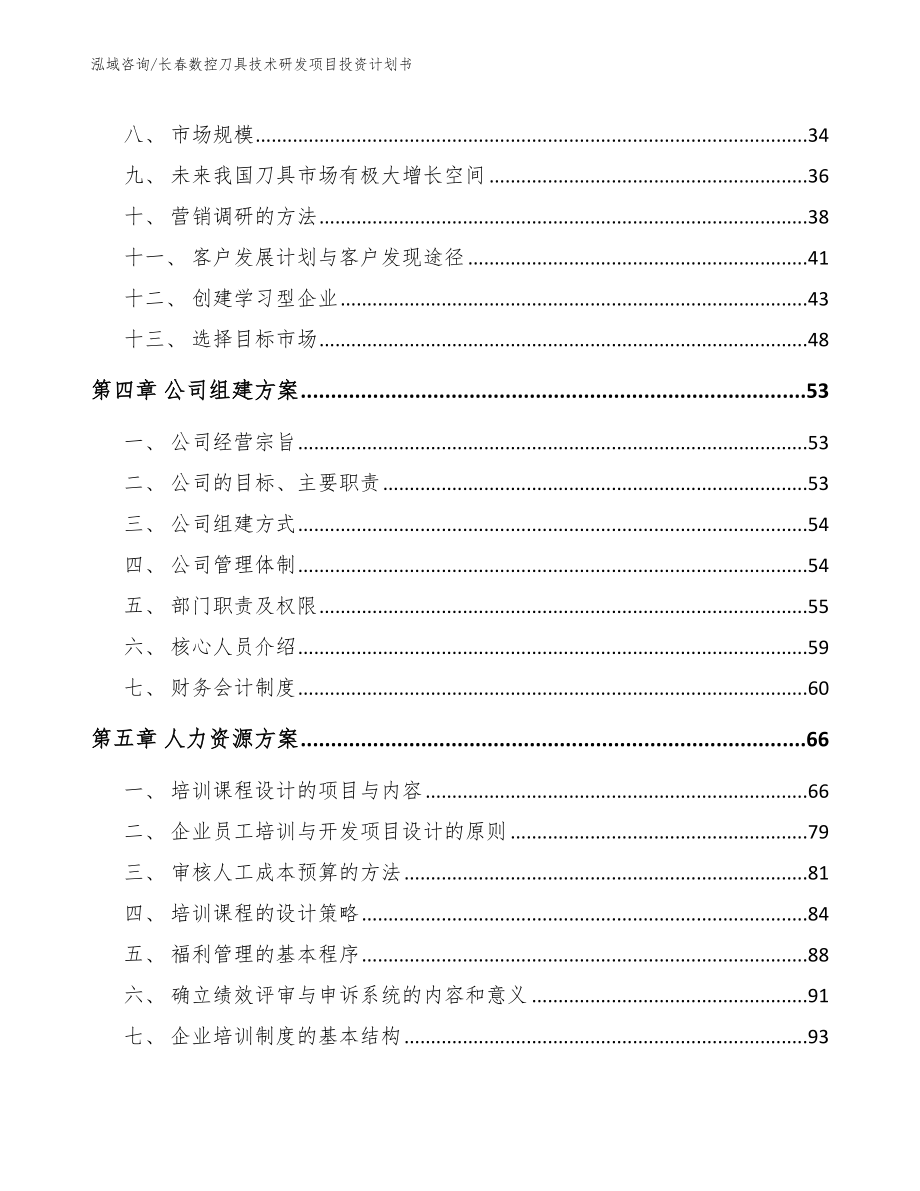 长春数控刀具技术研发项目投资计划书_第2页