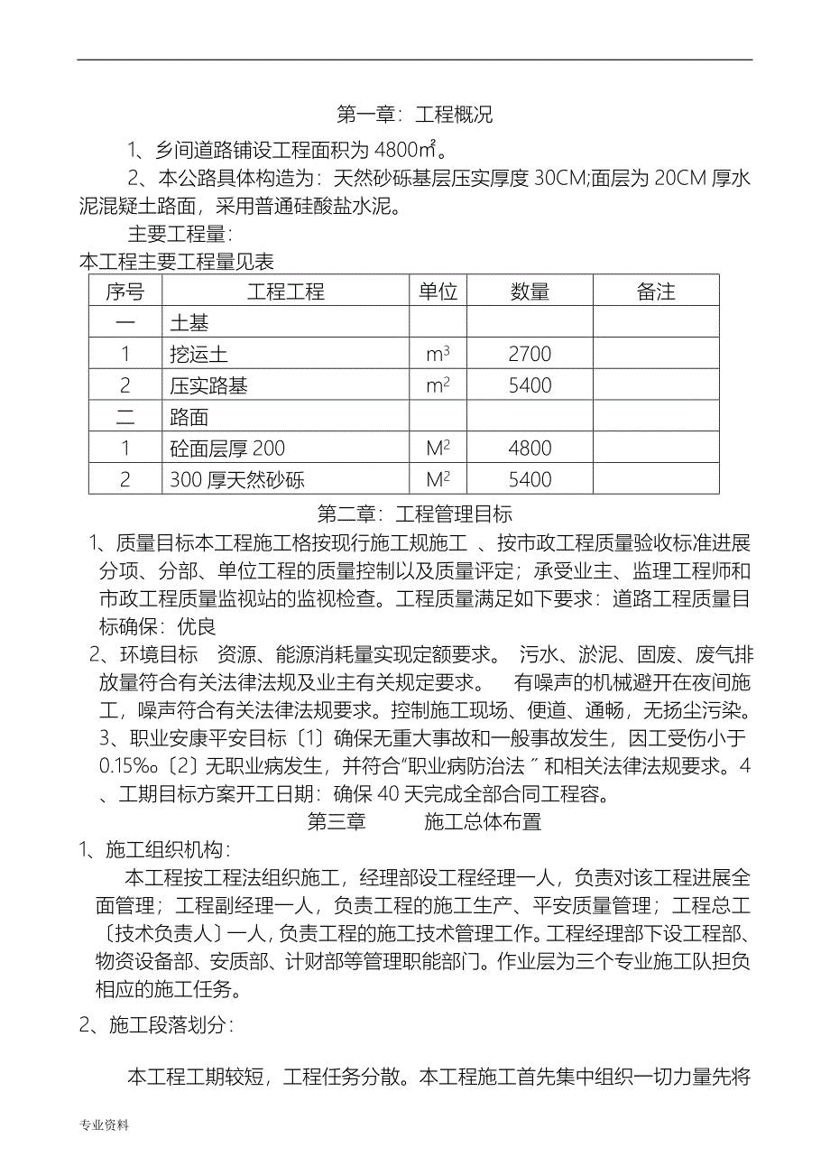 农村道路硬化工程的施工设计方案与对策_第1页