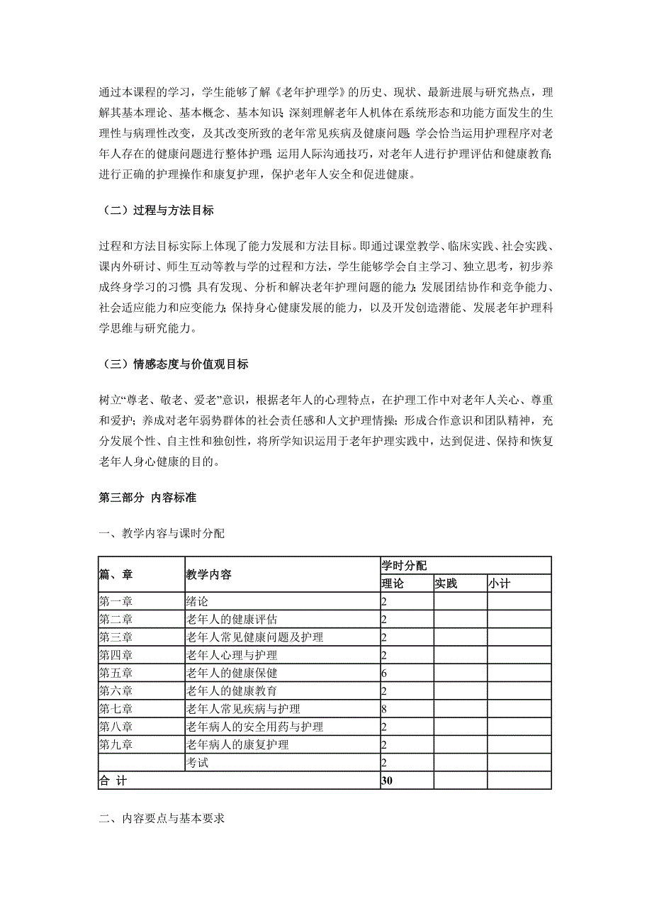 老年护理学课程标准4年制_第4页