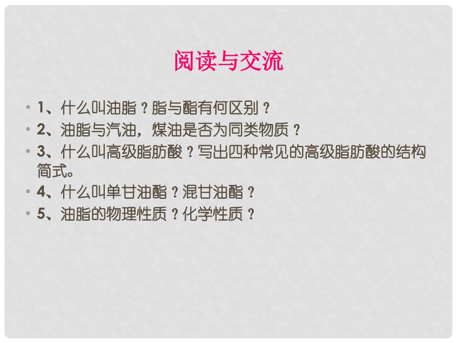 高中化学 4.1 油脂课件 新人教版选修5_第3页