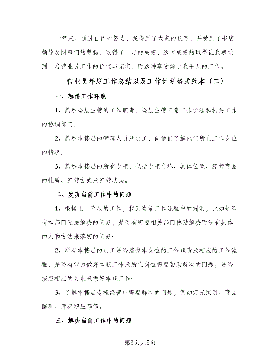 营业员年度工作总结以及工作计划格式范本（二篇）.doc_第3页