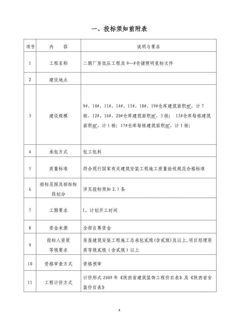 低压柜工程—各单体厂房、室内外配电箱、电气安装工程竞标文件_第5页