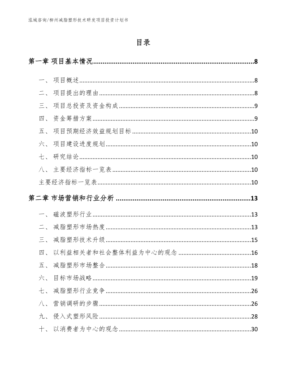 柳州减脂塑形技术研发项目投资计划书_模板_第2页