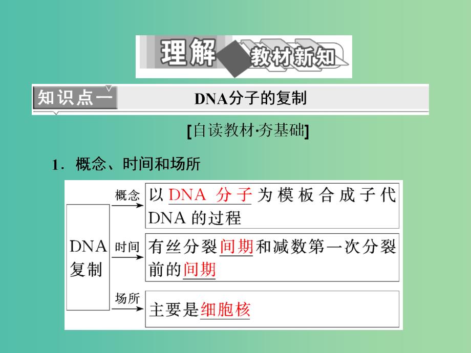 高中生物第3章基因的本质第3节DNA的复制第4节基因是有遗传效应的DNA片段课件新人教版.ppt_第2页