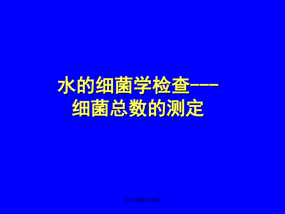 水中细菌的测定课件_第1页