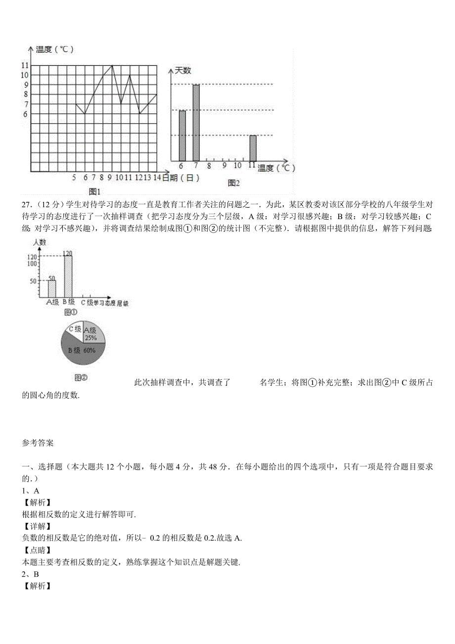 2023届四川省眉山市仁寿县中考数学押题卷含解析_第5页