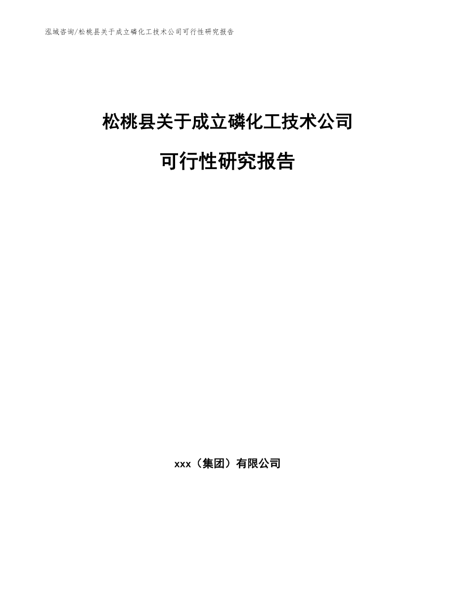 松桃县关于成立磷化工技术公司可行性研究报告（模板范文）