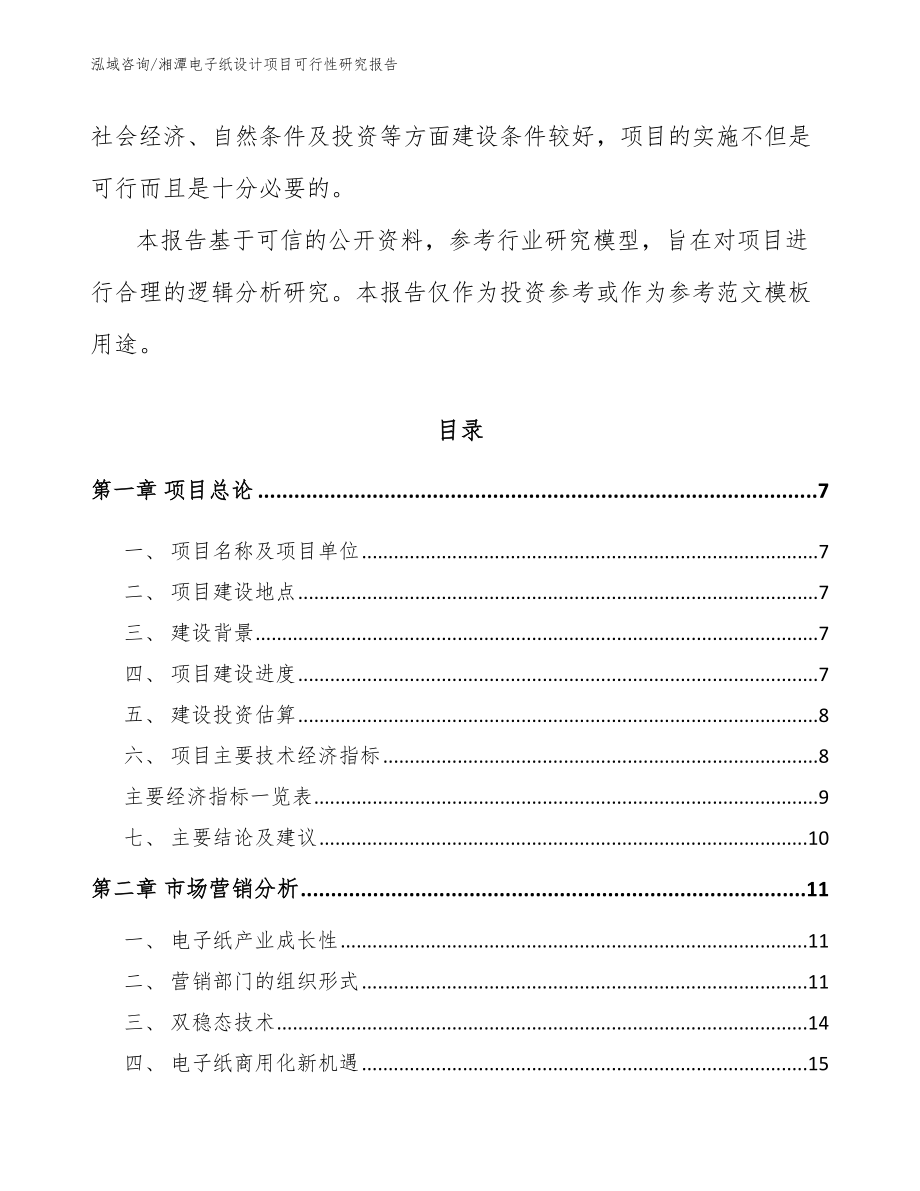 湘潭电子纸设计项目可行性研究报告_范文_第2页