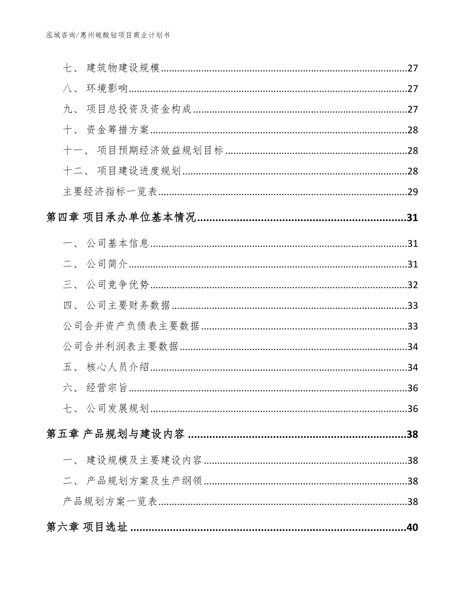 惠州硫酸钴项目商业计划书【参考范文】_第4页