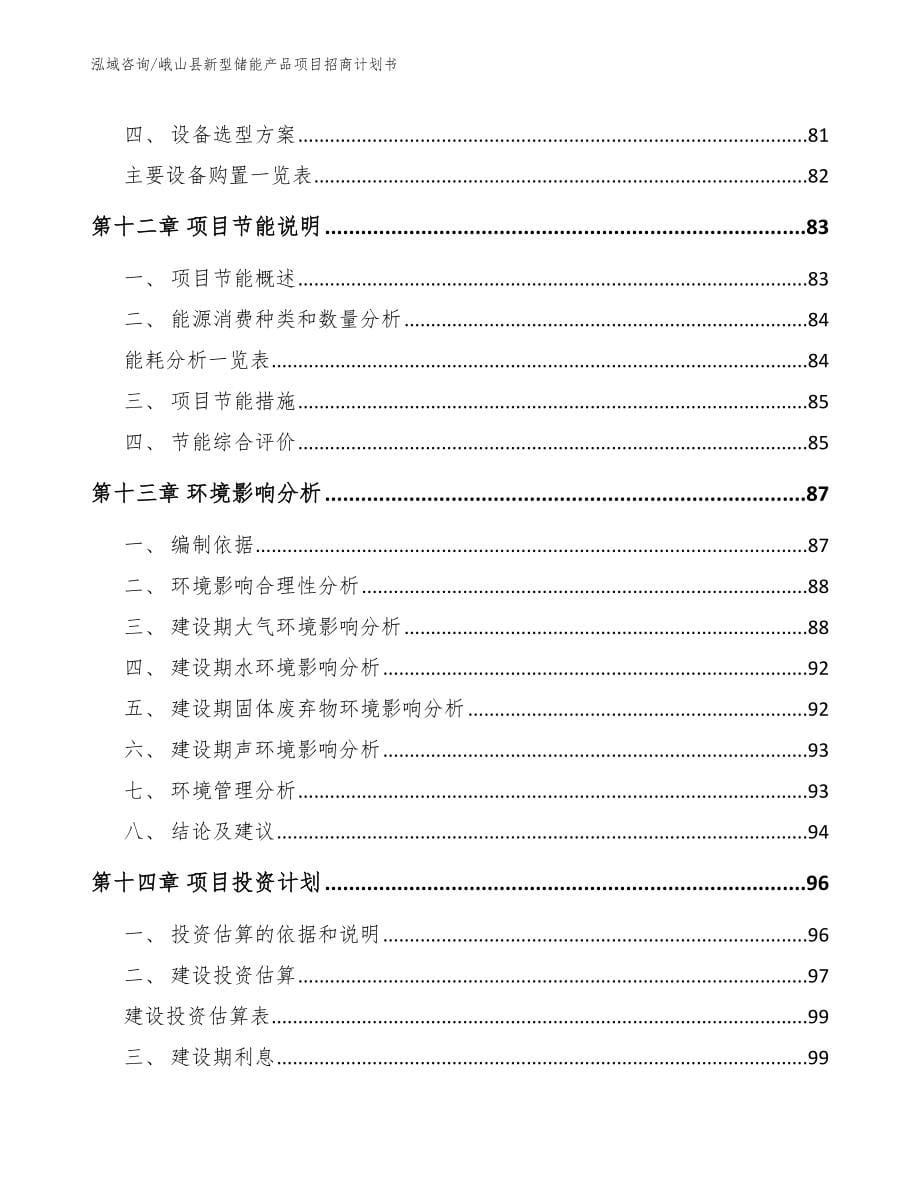 峨山县新型储能产品项目招商计划书（参考模板）_第5页