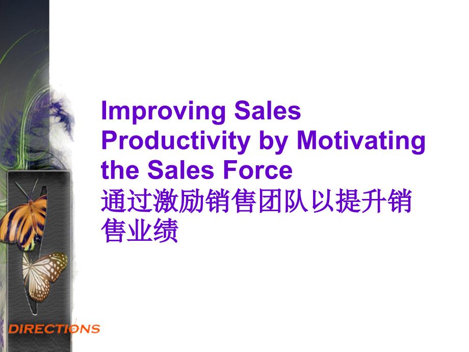 ProductivitybyMotivatingtheSalesForce通过激励销售团队_第1页