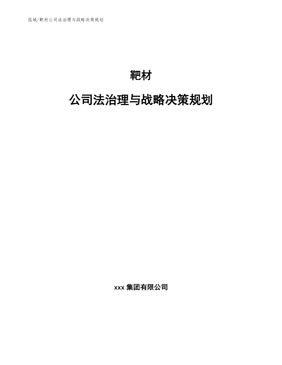 靶材公司法治理与战略决策规划_第1页