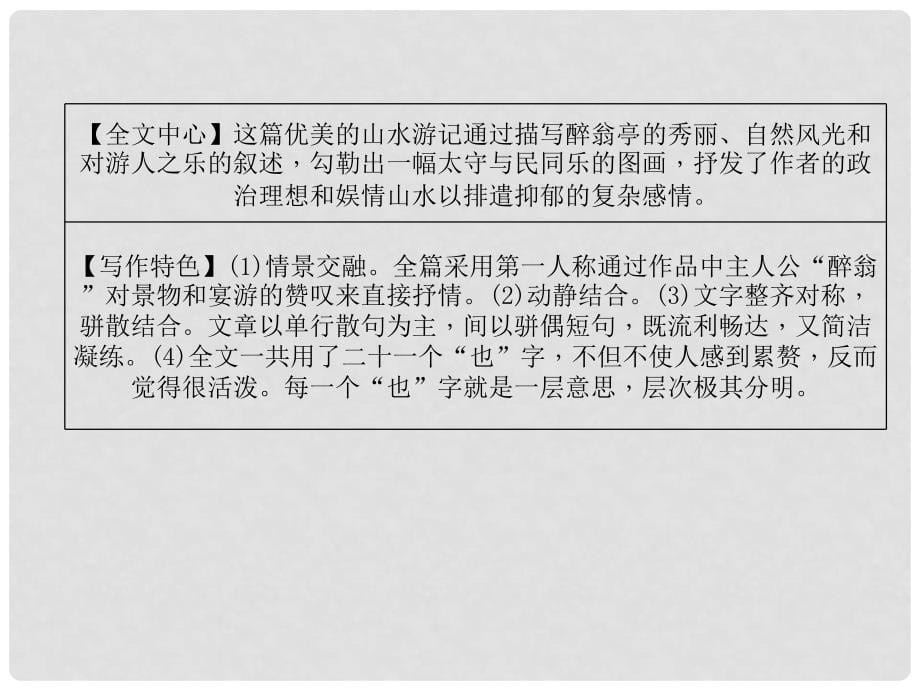 青海省中考语文 文言文知识梳理 第15篇 醉翁亭记复习课件_第5页