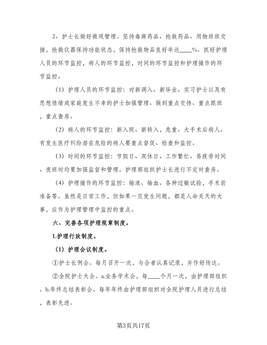 2023年度护理工作计划例文（5篇）_第3页