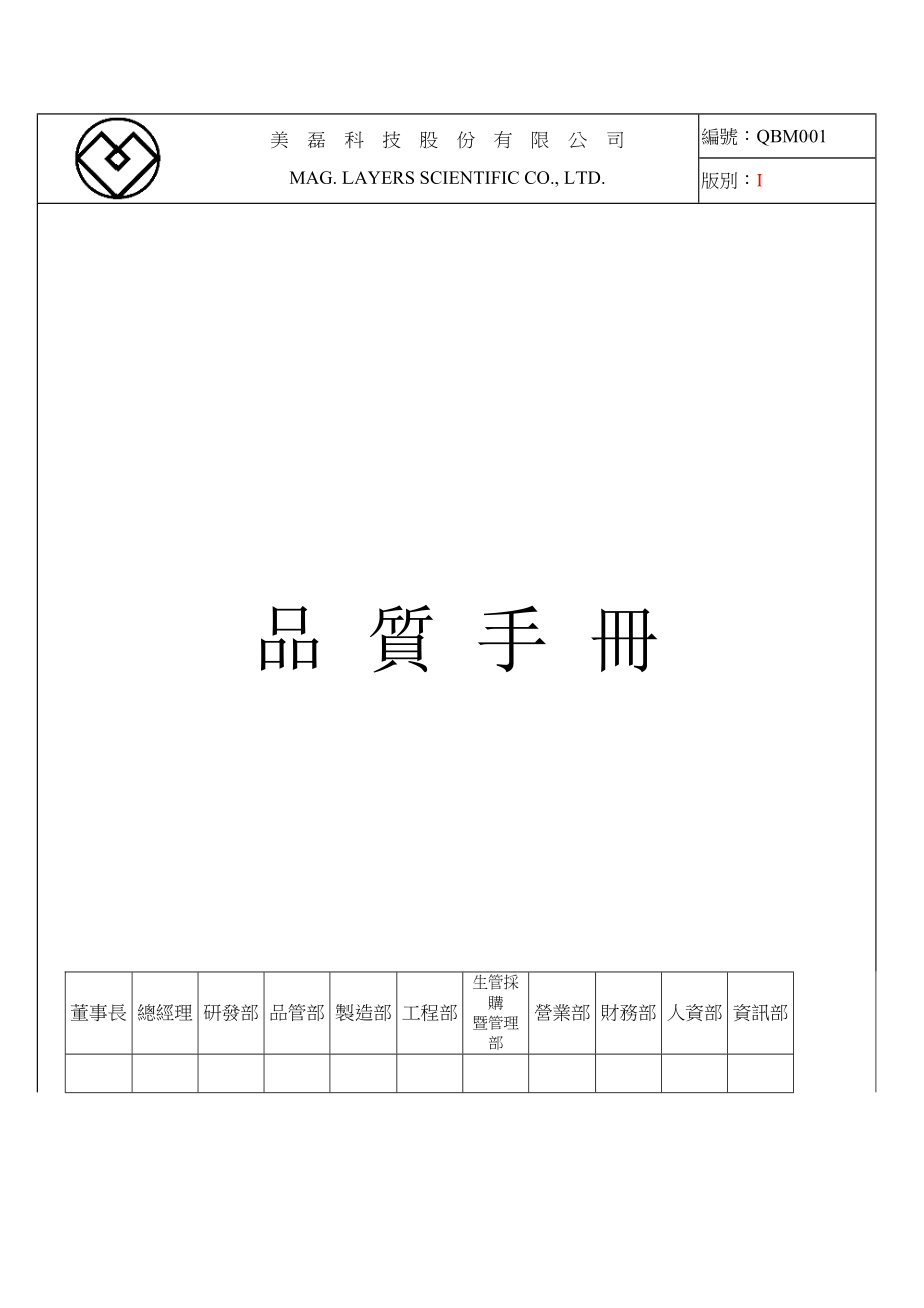 XX科技股份有限公司品质手册(62)(1)_第1页