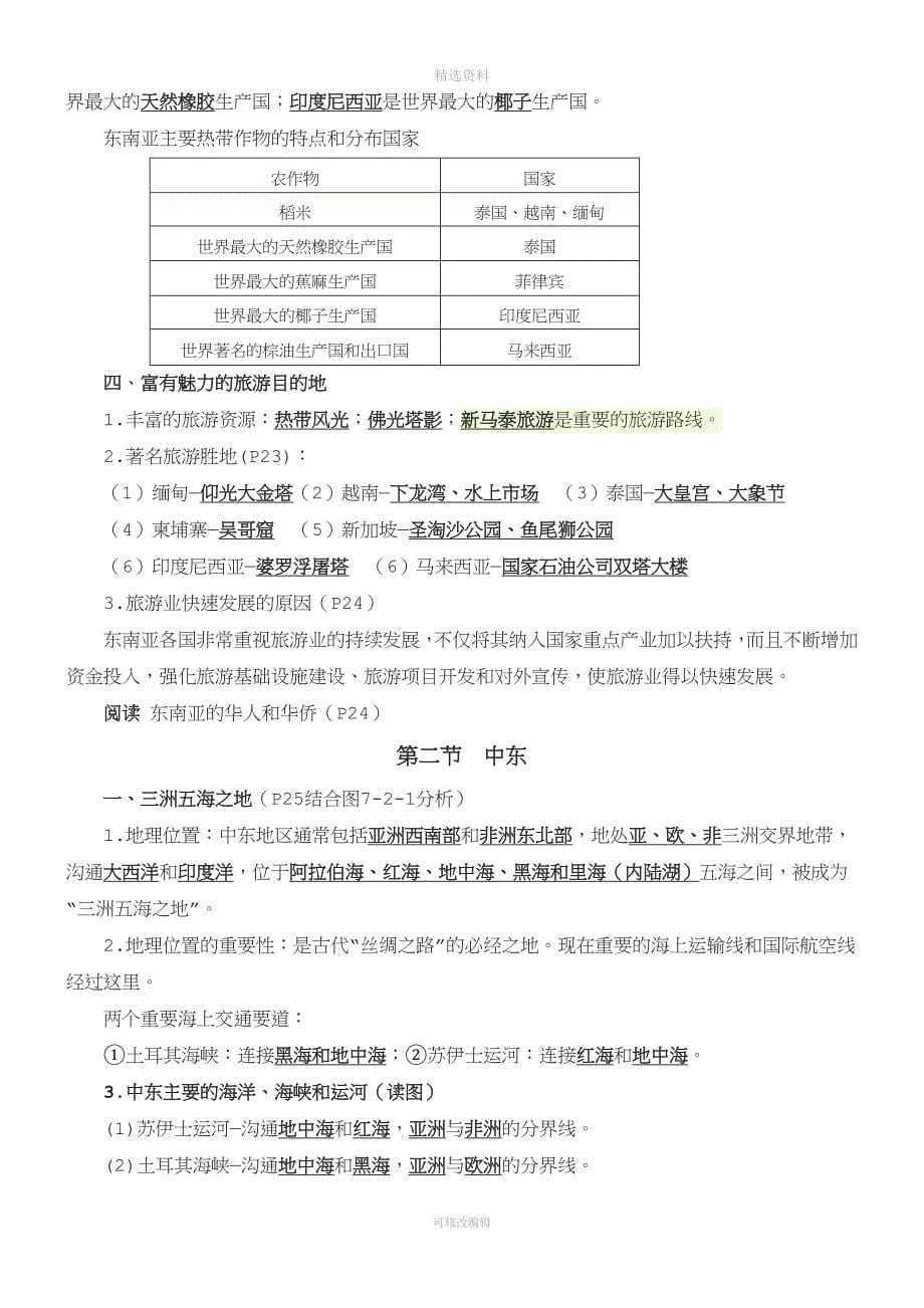 商务星球版七年级下册地理知识点.doc_第5页