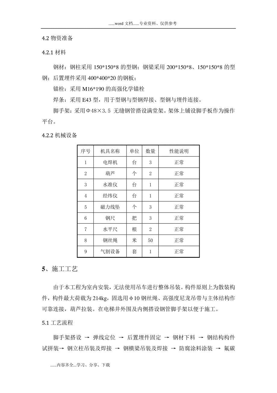 地铁机电安装和装饰装修工程钢筋结构电梯井道施工组织方案_第4页