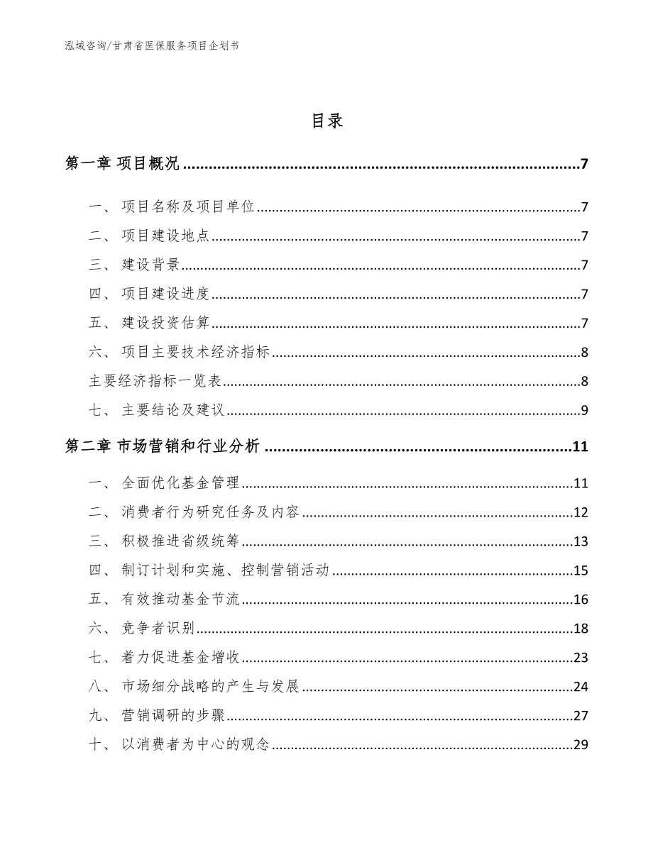 甘肃省医保服务项目企划书（模板参考）_第2页