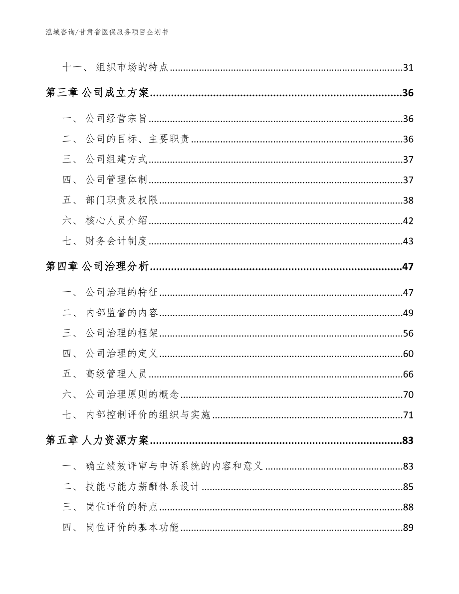 甘肃省医保服务项目企划书（模板参考）_第3页