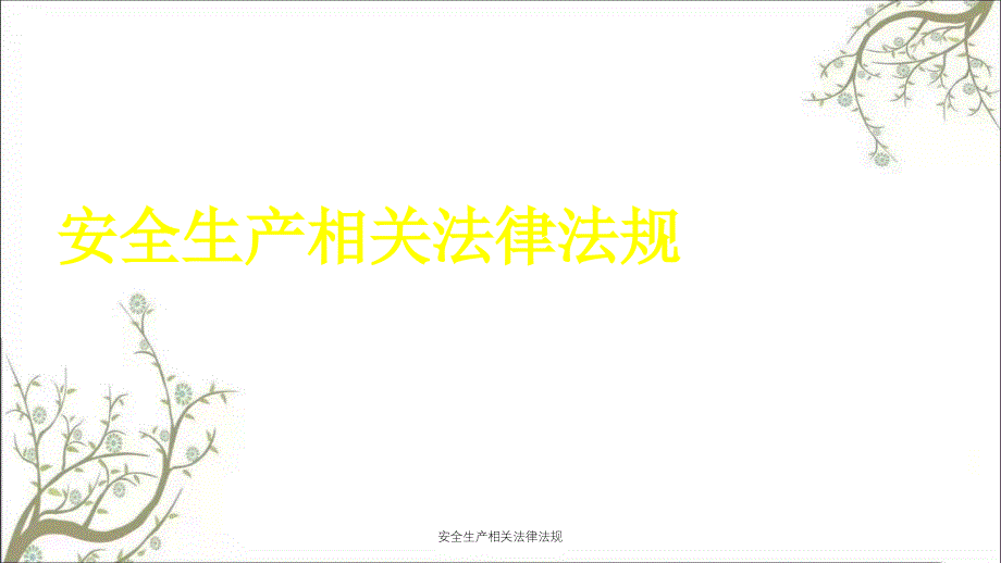 安全生产相关法律法规PPT课件_第1页