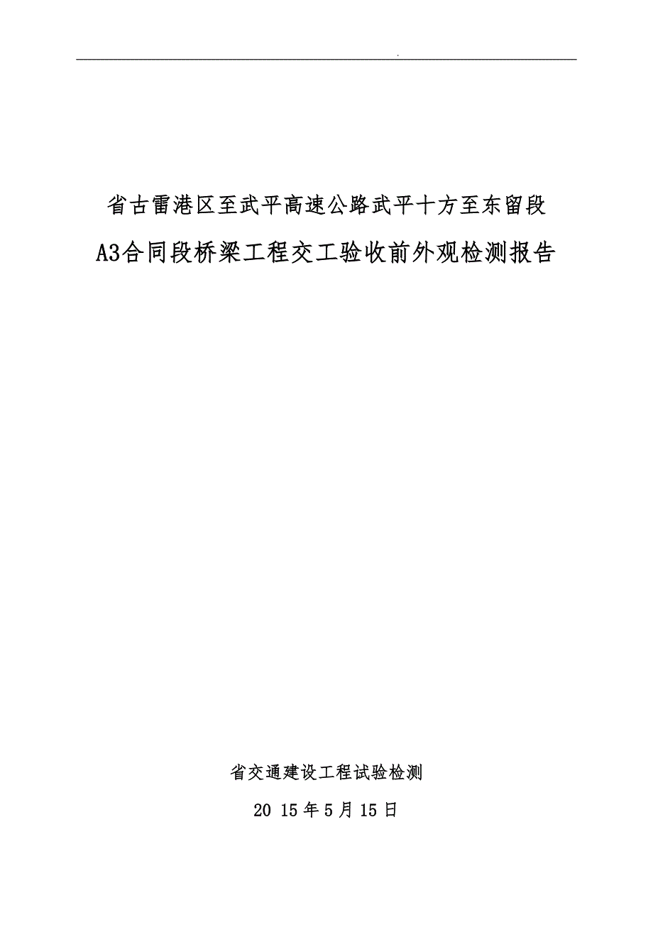 桥梁工程交工验收前外观检测报告_第1页