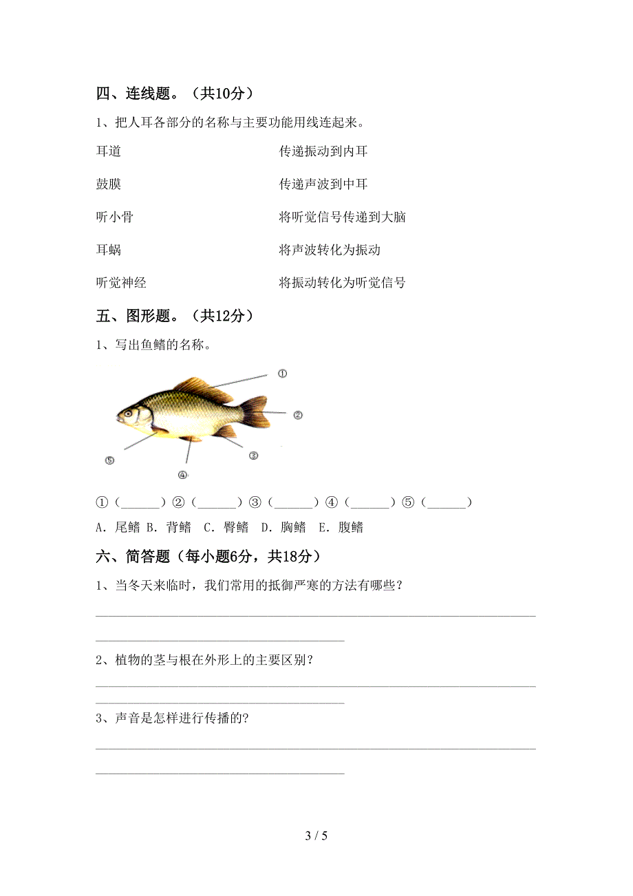 2022年教科版四年级科学上册期中考试题(精选).doc_第3页