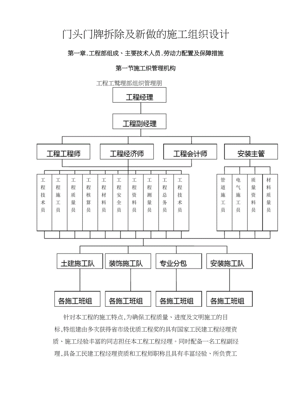 门头门牌拆除及新做施工组织设计方案方案-文档-(2)_第1页