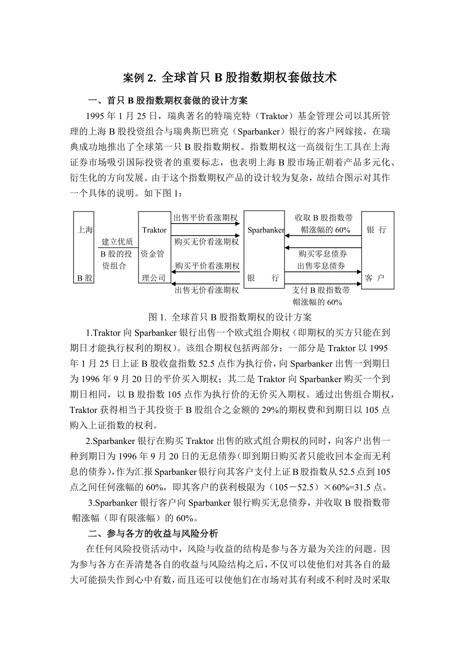 案例全球首只B股指数期权套做技术_第1页