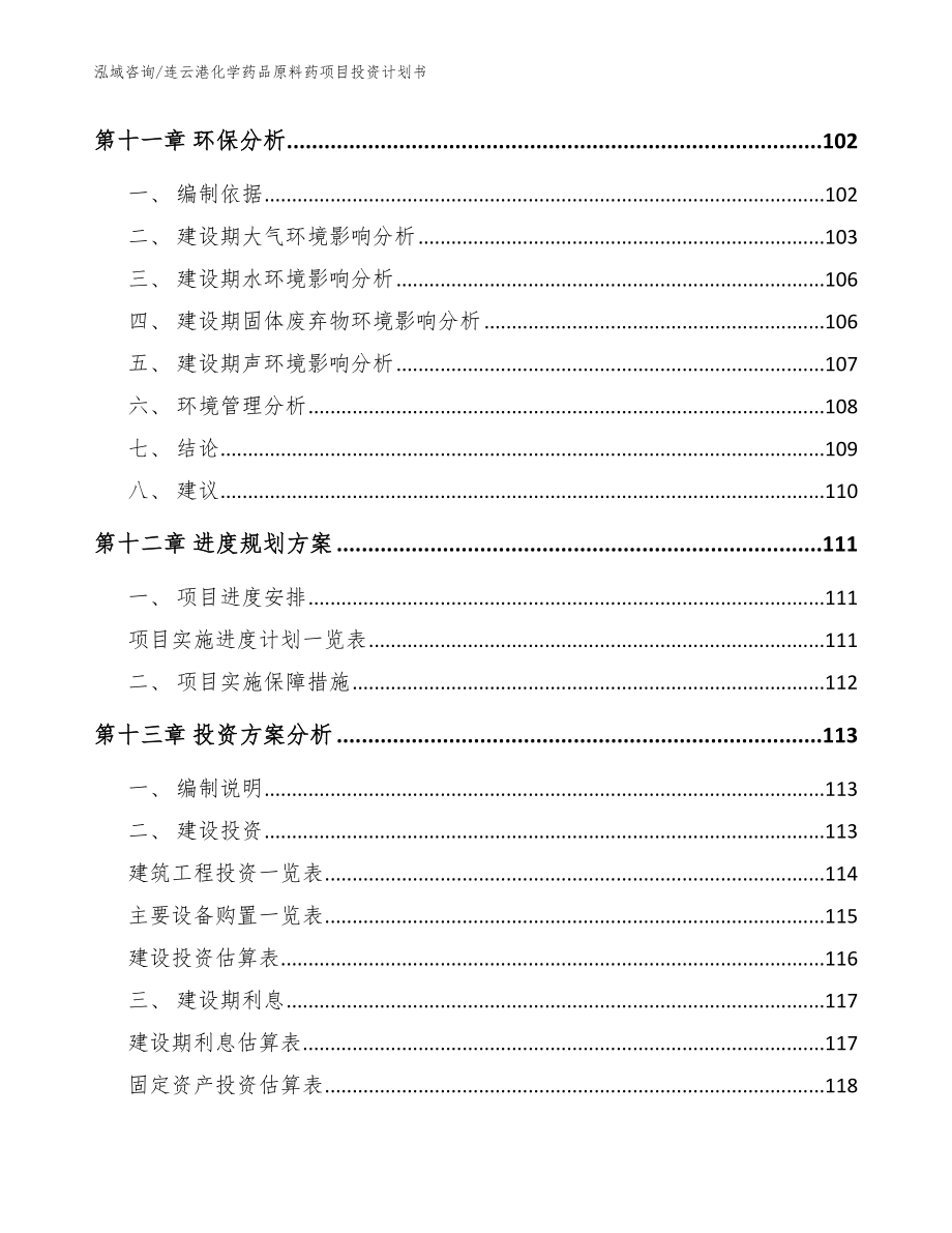 连云港化学药品原料药项目投资计划书【范文模板】_第4页