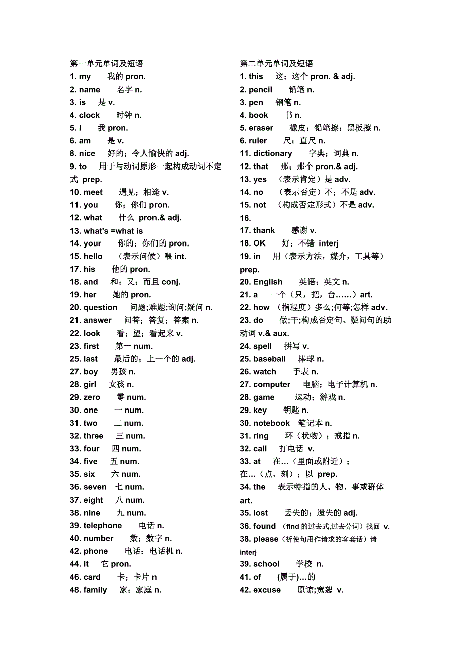 人教新目标七年级上册单词一览(黑体字)_第1页