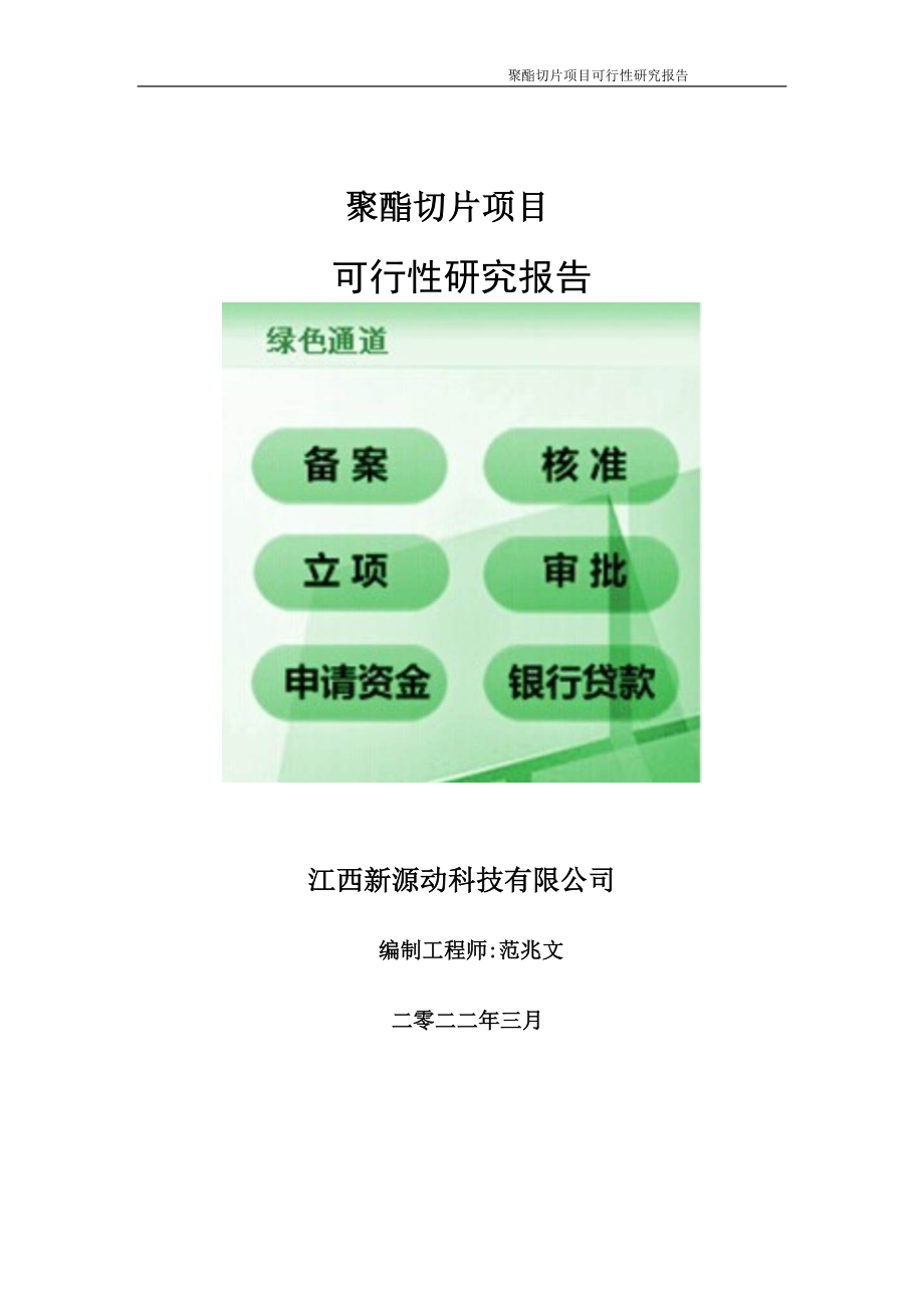 聚酯切片项目可行性研究报告-申请建议书用可修改样本_第1页