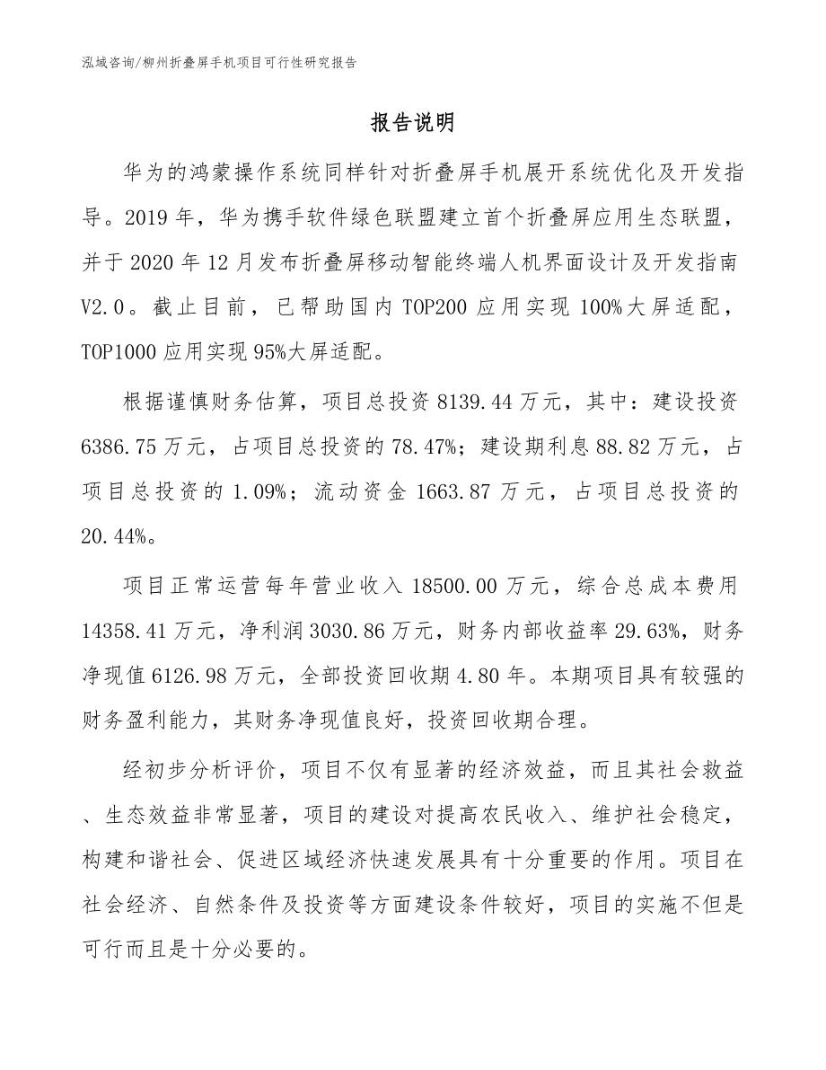 柳州折叠屏手机项目可行性研究报告_范文_第2页