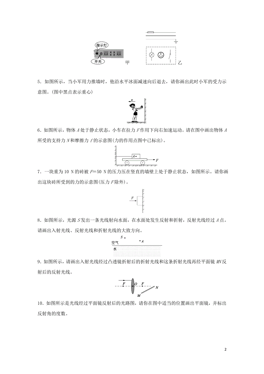 中考物理画图专题专题复习练习卷无答案0620238_第2页