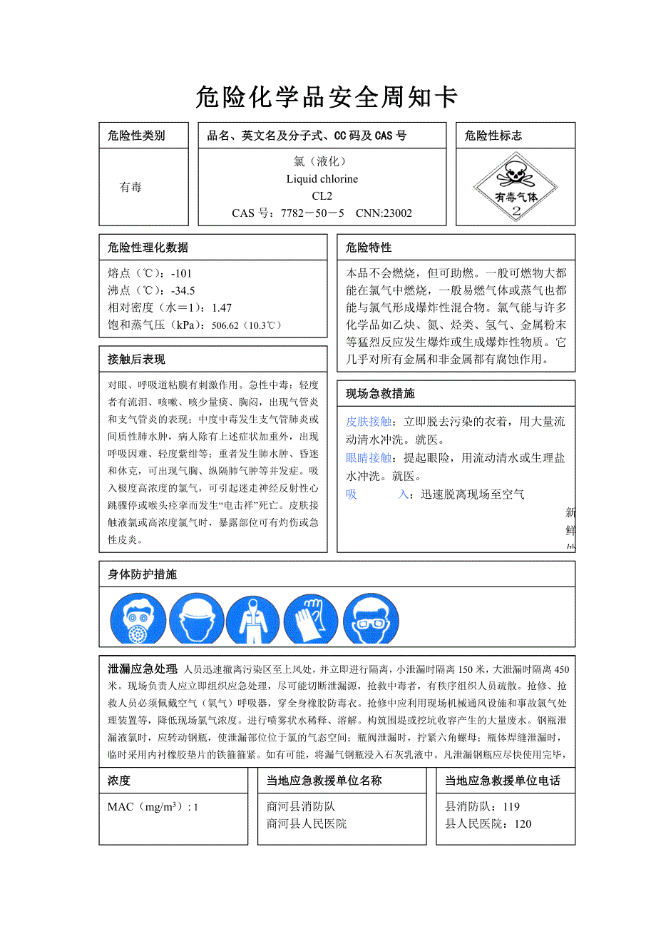 危险化学品安全周知卡编制完整版_第4页