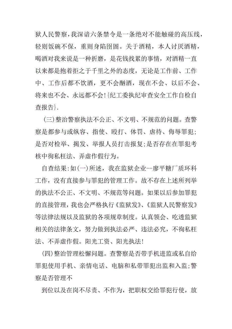 2023年执纪审查安全工作自查报告（完整文档）_第4页