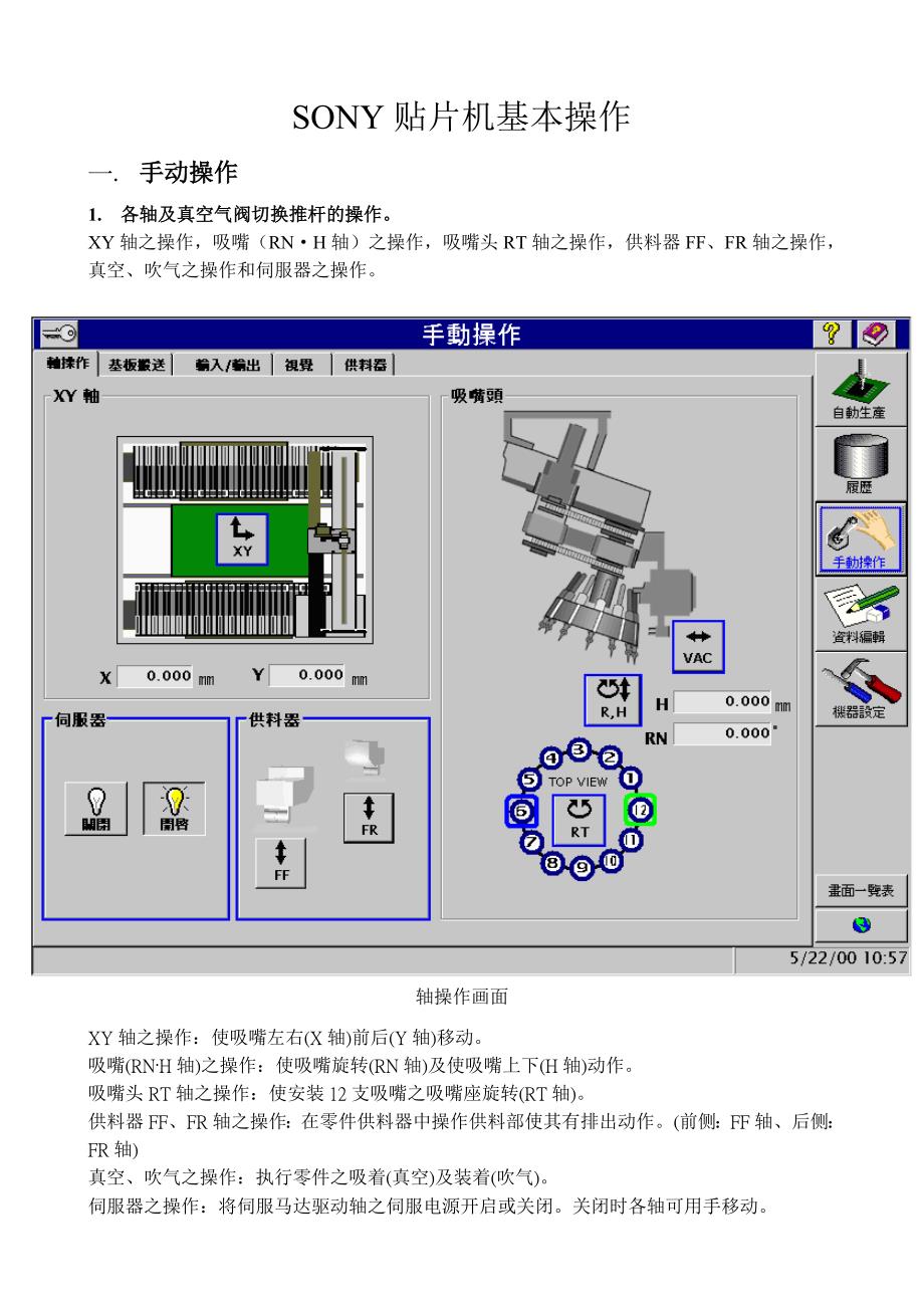 SONY贴片机基本操作_第1页