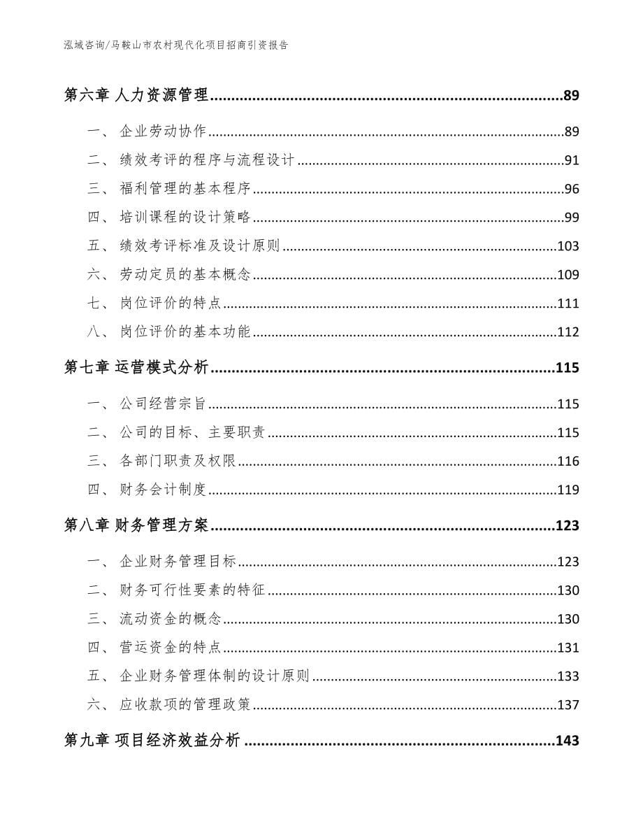 马鞍山市农村现代化项目招商引资报告参考模板_第5页