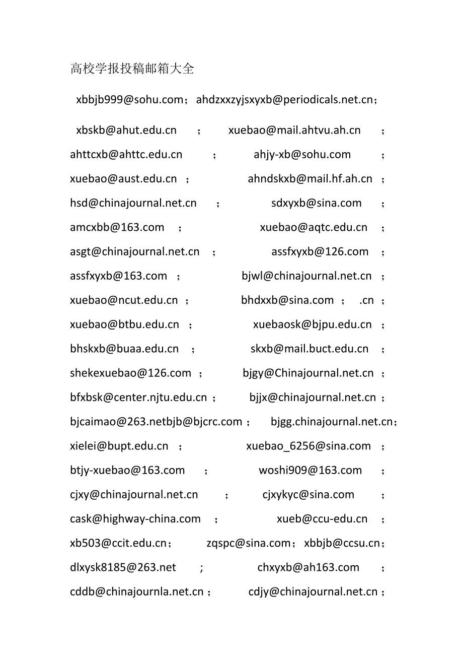 高校学报投稿邮箱大全.docx_第1页