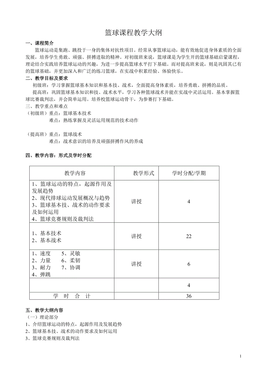 篮球课程教学大纲_第1页